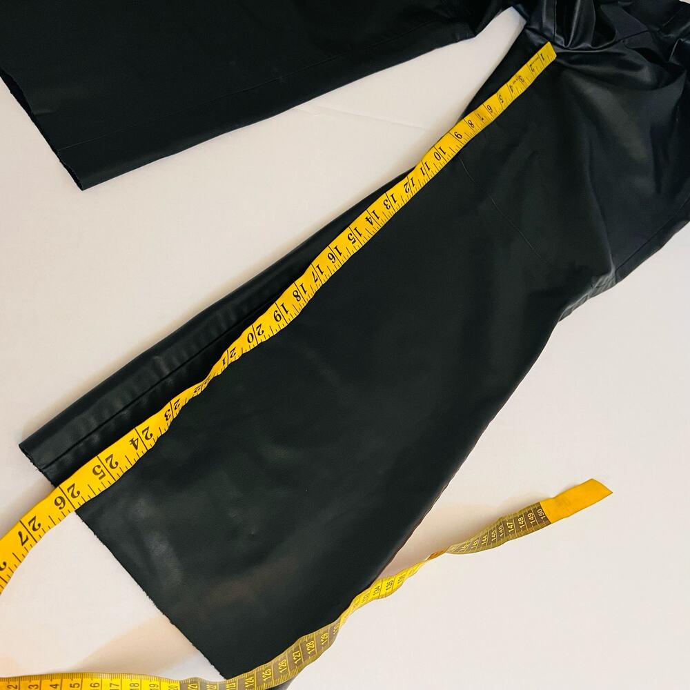 Zara Hihj Rise Faux Leather Slim Straight Leg Pants Size M Medium Black - Picture 11 of 12